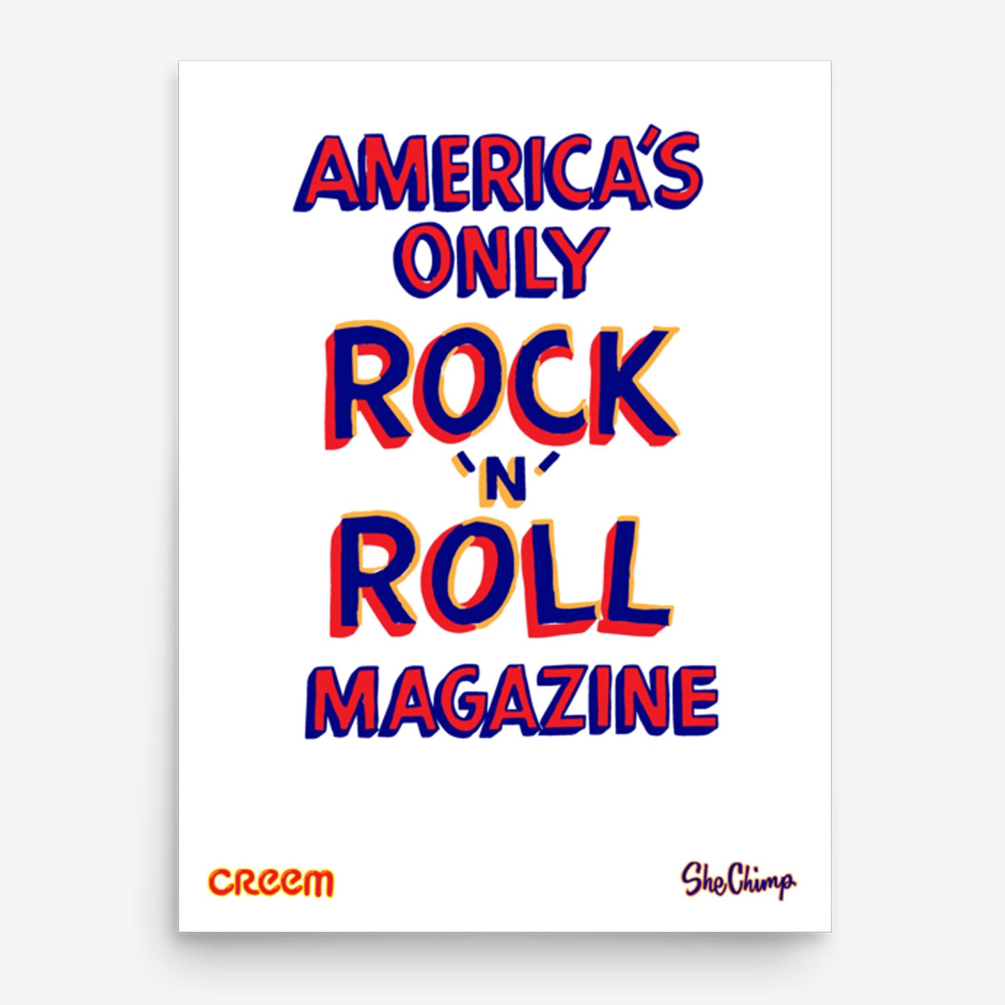 She Chimp x CREEM Rock 'n' Roll Poster